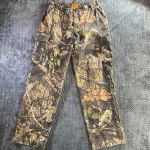 Field Stream Mossy Oak Camo Cargo Pants Men's M Elastic Waist Outdoor Hunting